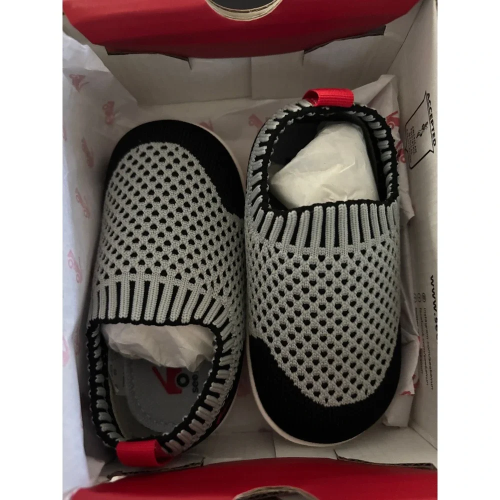 See Kai Run Baby Knit INF Sneakers Gray Black Slip On Shoes SML126U161 Size 5.5